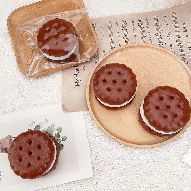 For Anxiety ADHD Autism Gifts Kids Adults Squishy Sandwich Cookies Squeeze Toy Stress Relief Slow Rising Sensory Fidget