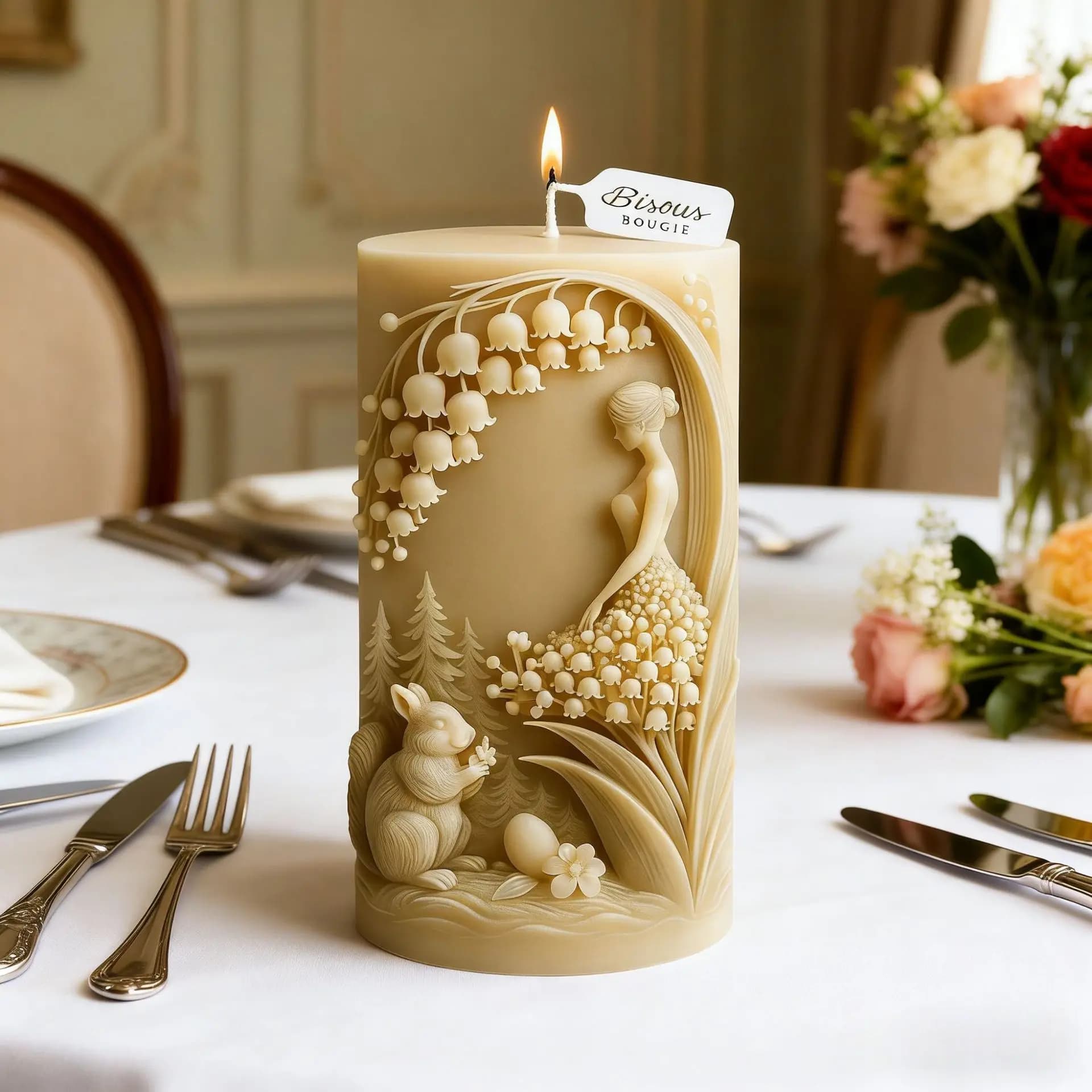 Stampo in silicone per candele profumate, regalo fai da te, giglio della valle, ragazza, diffusore, pietra, sapone, ornamenti, stampi per candele, forniture