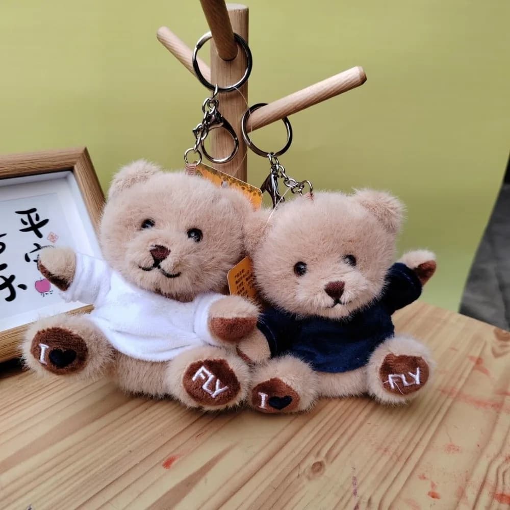 Bag Charm Cute Graduation Bear Doll Stuffed Animal Soft Plush Bear Key Chain Hanging Handmade Bear Pendant Doll Car Key Chain