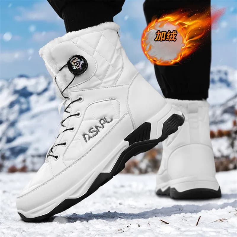 High Outdoor Winter Boots in Hot Cotton Thickened Large Waterproof Snow Boots Cold-resistant for Men and Women