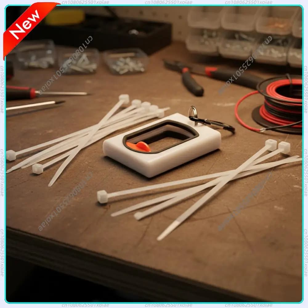 Organizzatore di cavi quadrato in plastica, luminoso al buio, fermacavi, contenitore per fascette stringicavo, per viaggi, casa, ufficio