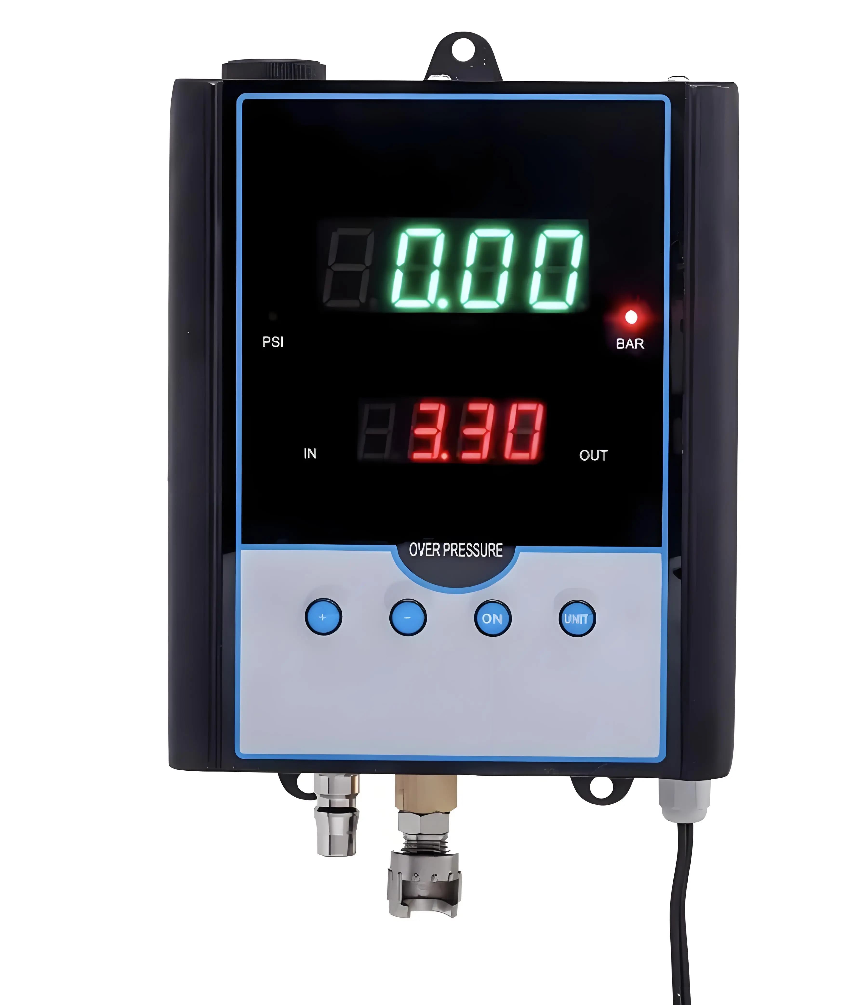 Gonfiatore Digitale Automatico per Pneumatici a LED, Montaggio a Parete in Metallo per Stazioni di Rifornimento e Stoccaggio Auto con Manometri