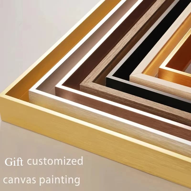 Cornici in metallo e alluminio fai-da-te Cornici personalizzate su tela Pittura a olio nera dorata Poster fotografici di arte della parete Decorazioni per interni domestici