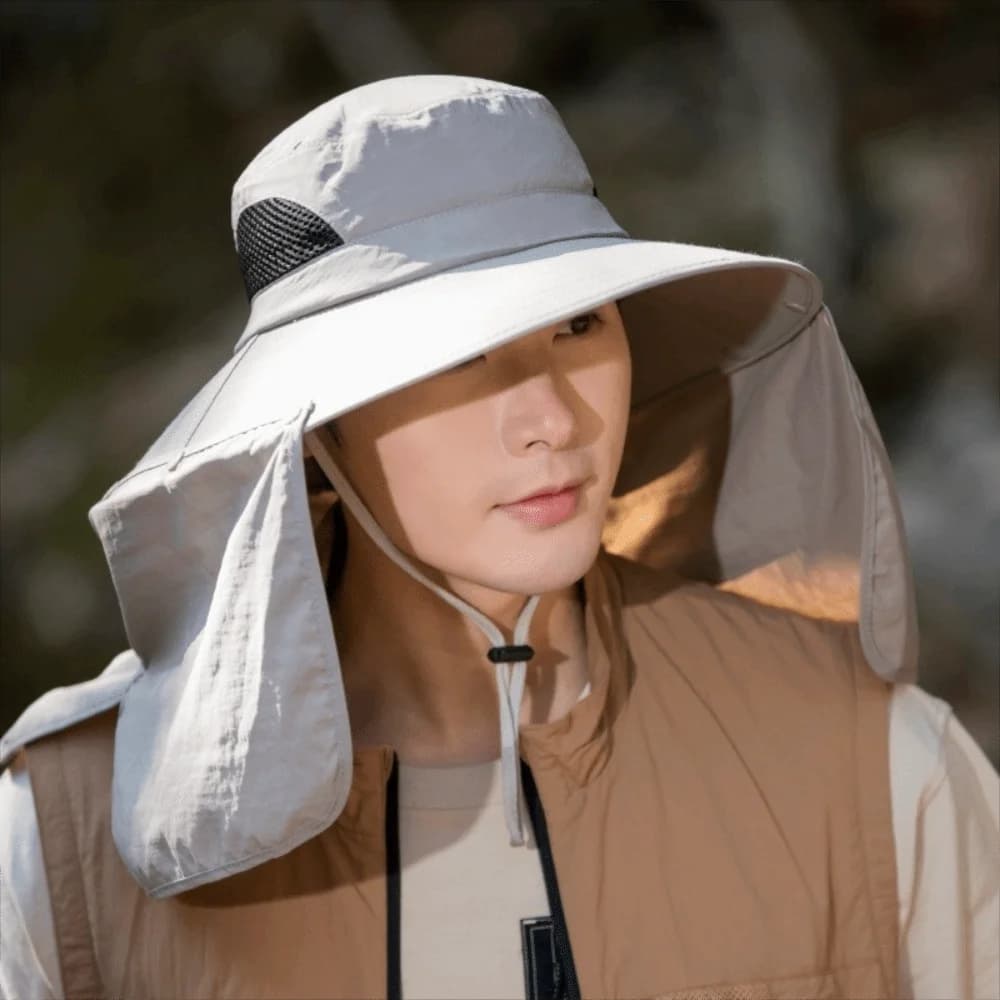 Men's and Women's Fashion Sun Hat with Large Tesa, Removable visor and Neckline Protection Board, Fisherman's Hat