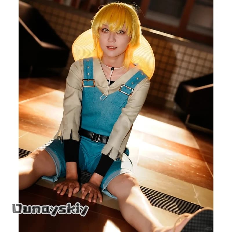 Costume Cosplay Miyazawa Kenji per Cani, Tuta con Bretelle, Parrucca, Set Completo per Halloween e Carnevale, Abbigliamento Tematico