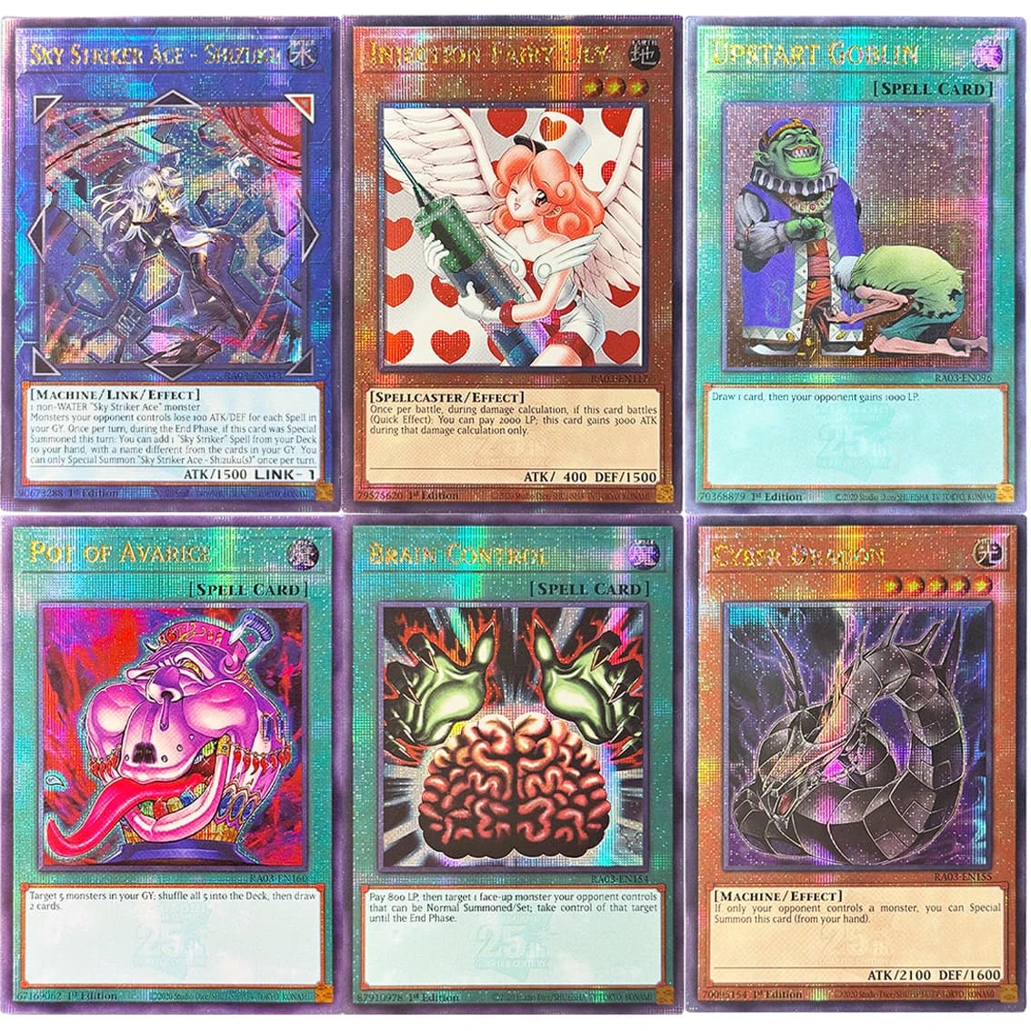 YuGiOh RA03-series Inglese Proxy QCSCR Carte da gioco Cyber Dragon Brain Control Pot of Avarice Upstart Goblin Iniezione Fata Giglio
