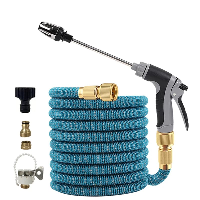 Tubo Magico Espandibile ad Alta Pressione, Pistola ad Acqua Multifunzionale Regolabile per Lavaggio Auto, Irrigazione Giardino Esterno e Doccia per Animali Domestici