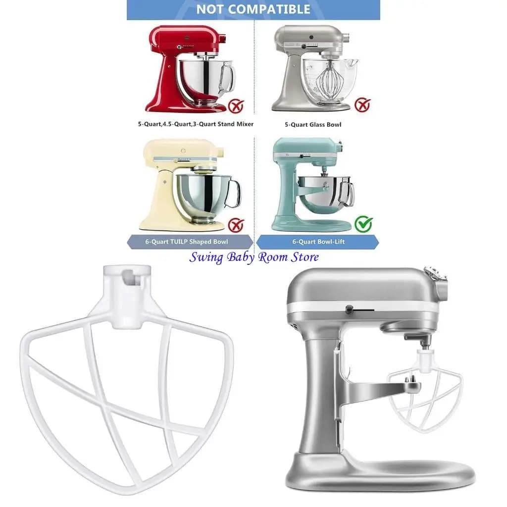 K1AD Coated Flat Beater for 5.5-6QT Stand Mixer Dough Mixing Paddle Mixing Head Pasta Attachments for Kneading, Blending