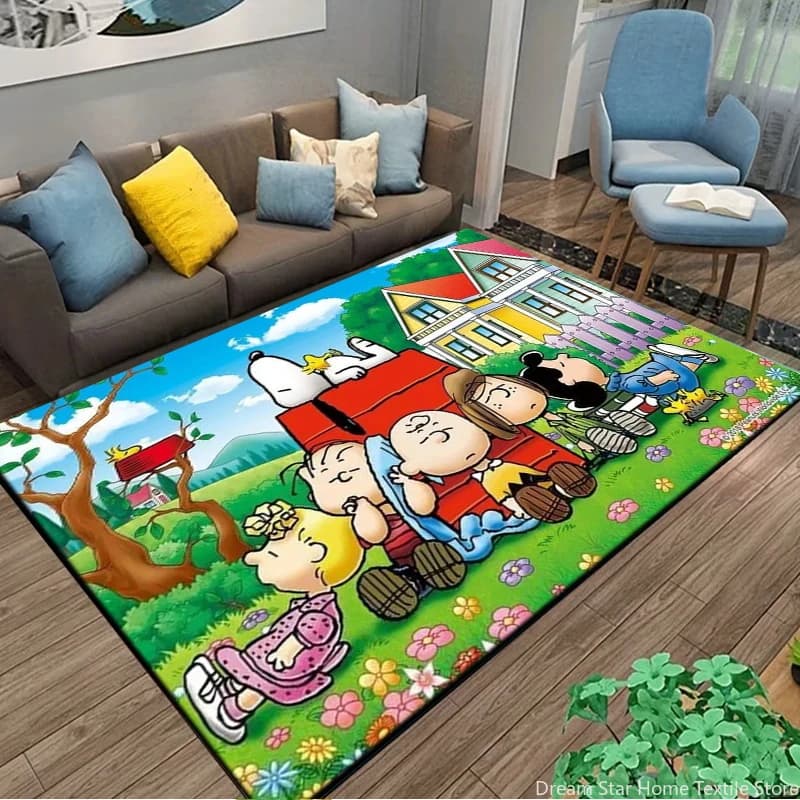 Retro Cartoon Snoopy Kawaii Dog Area Tappeto 3D Tappeto per soggiorno Decorazioni per la casa Tappeto per grandi aree Tappeto per camera da letto Tappetino antiscivolo Regalo