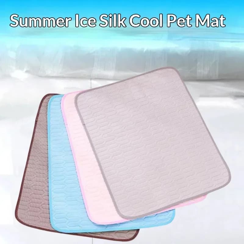 Pet Latex Cooling Sleep Mat Ice Silk Cooling Fabric High Elastic Latex Filling Even Heat Dissipation Summer Home Car Camping Crate for Large Medium Small Dogs Cats Pad