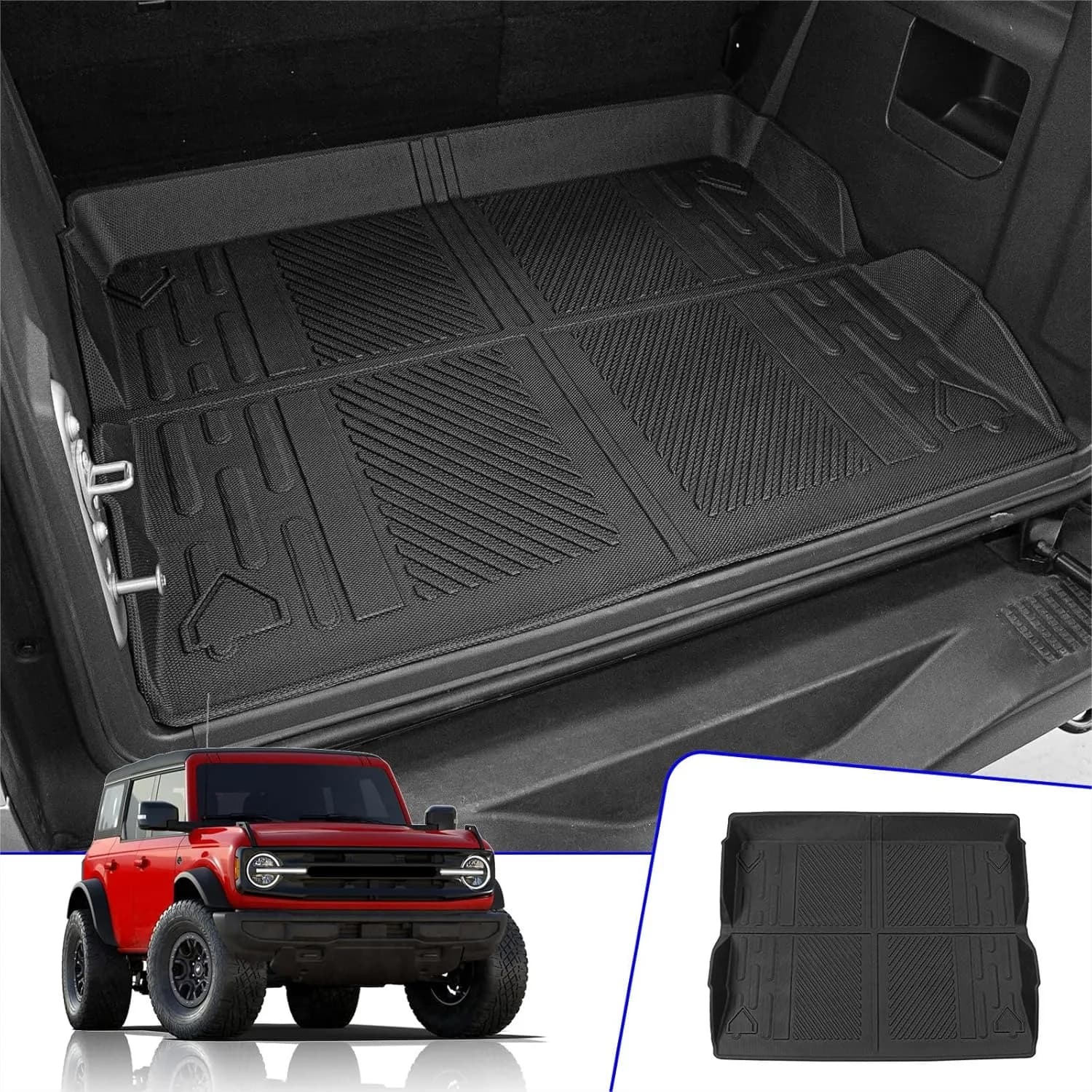 Tappetino per Bagagliaio Compatibile con Ford Bronco 4 Porte 2021-2026, Protezione TPE per Tutte le Stagioni
