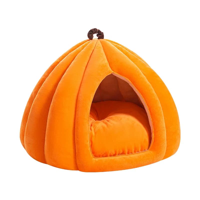 Cuccia Lavabile per Gatti e Cani, Cuscino a Forma di Zucca, Morbida Casa per Animali Domestici