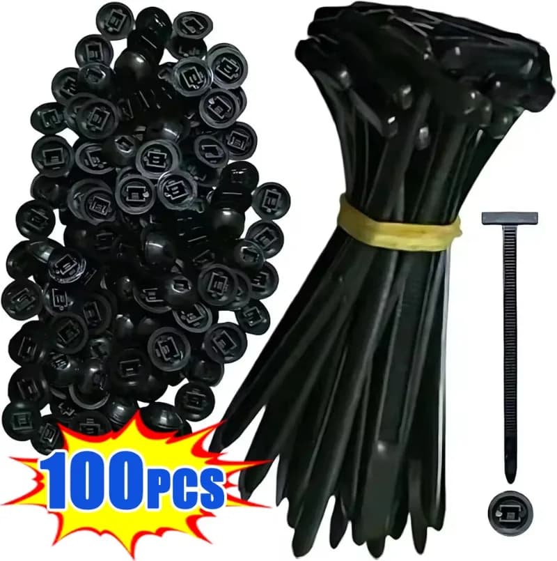 Fascette universali in nylon per auto Fascette con cerniera Fibbia Fascette in filo di plastica autobloccanti Clip di fissaggio fisse per auto Fascette 10/20/50/100PCS