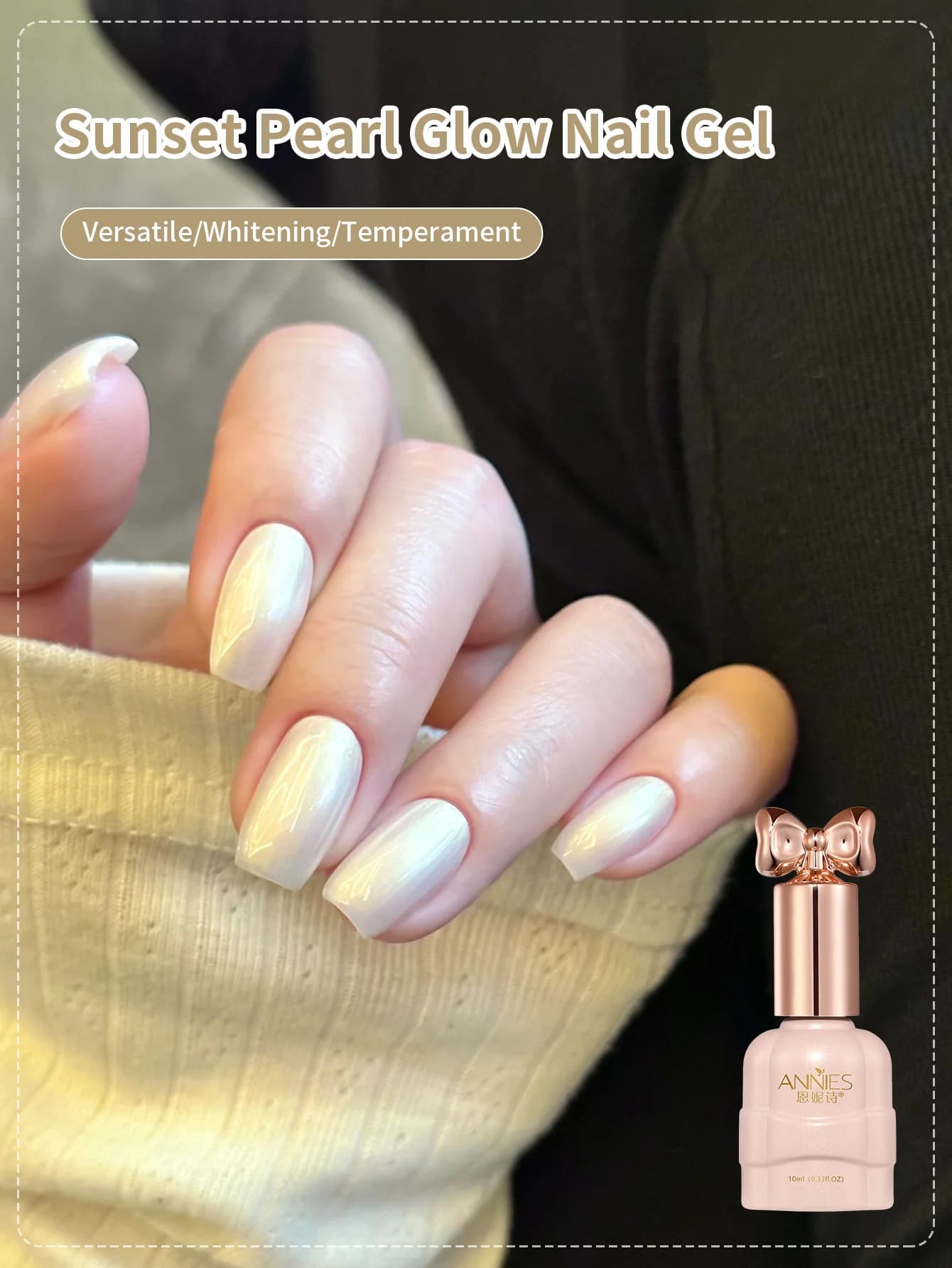 Smalto Gel Bianco Perla - 1PC 10ml Smalto Gel Colori Primaverili Bianchi Soak Off UV per Unghie Francesi Nail Art Manicure Salone Fai da Te