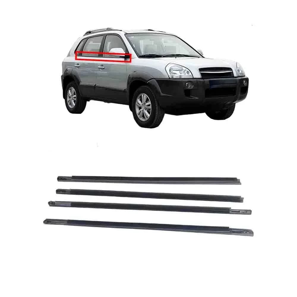Kit da 4 pezzi in gomma per vetro per finestra esterna per Hyundai Tucson 2005-2009 Guarnizione per gomma esterna in vetro Ix35 82210-2E000