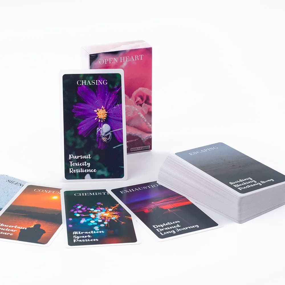 Hearts Hidden Secrets Oracle Deck 10.3*6cm Situations Cards Glossy Twin Flame Deck Feelings Messages Deck 78 Cards