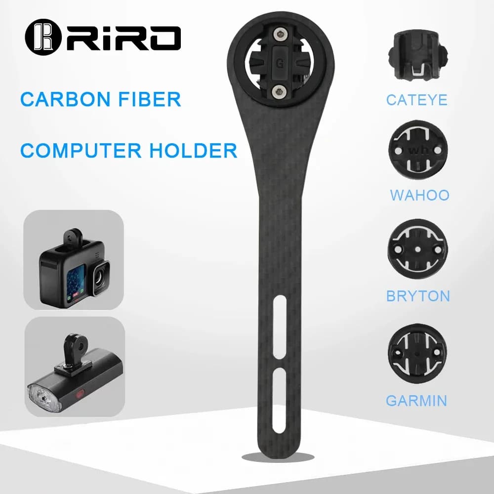 RIRO support for Computer carbon fiber bike handlebar for road bike chronometer GPS support for Garmin Gopro Wahoo Bryton Light Stand