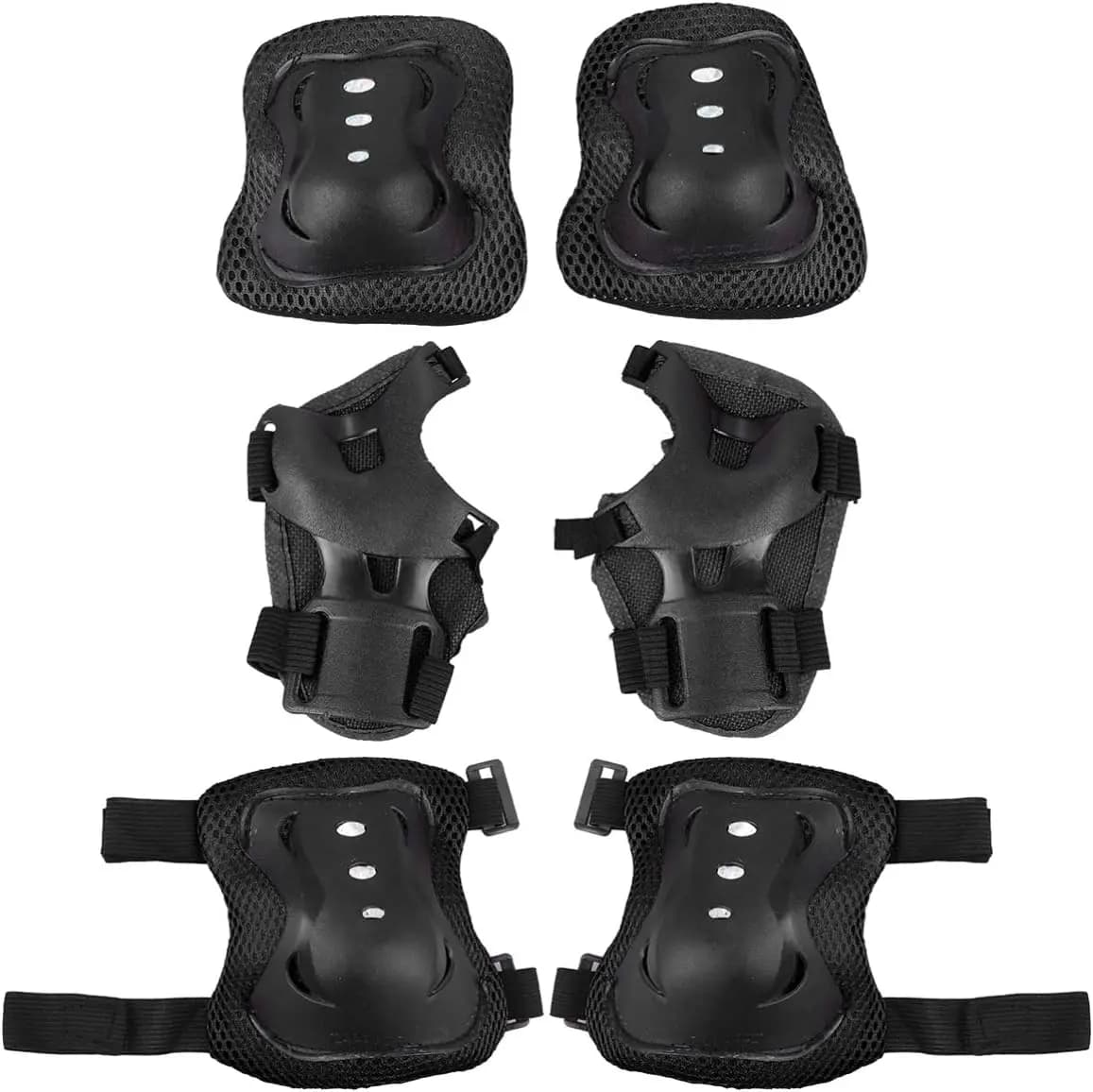 Set di protezioni per bambini da 6 pezzi, protezioni per ginocchia e gomiti per pattinaggio a rotelle, ciclismo, skateboard, BMX, scooter, sport