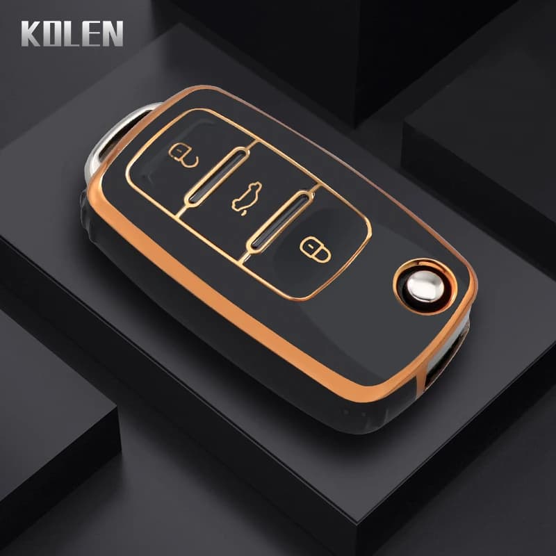 Fashion TPU Car Flip Key Case Cover Shell per VW Volkswagen Polo Golf Passat Beetle Tiguan Skoda Octavia Kodiaq Seat Leon Altea