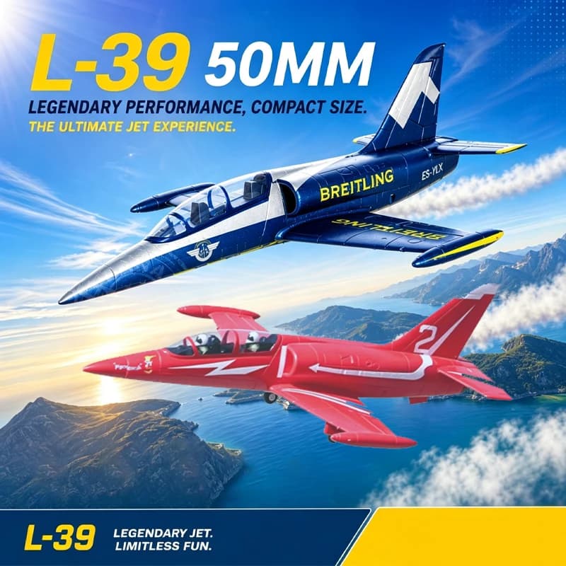 L39 Remote Controlled Jet Fighter Fixed Wing Model Aircraft 2.4g Six Channel Controller 50mm Ducted Fan High Quality Toy