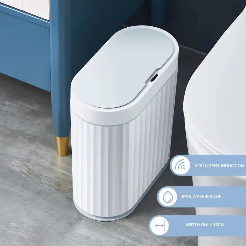 Bidone della spazzatura con sensore automatico 7L 9L Bidone della spazzatura del bagno di lusso 15L Cucina Bidone della spazzatura elettrico Wc Cestino della spazzatura dorato