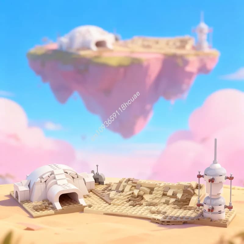 356 Pezzi MOC Star Battle SW Modello di Casa di Tatooine, Blocchi da Costruzione, Regalo di Natale, Gioco Educativo, Regalo di Compleanno