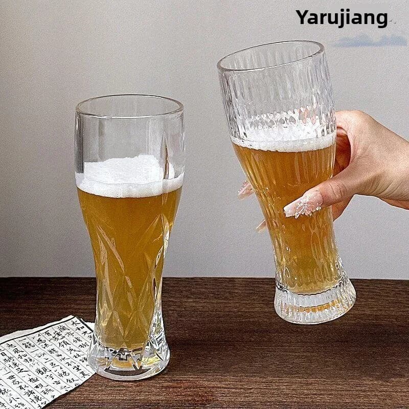 Creative Carved Glass Beer Mug Large Capacity Craft Beer Cup High Aesthetic Value Home Use Drinking Glass European Style Beer...