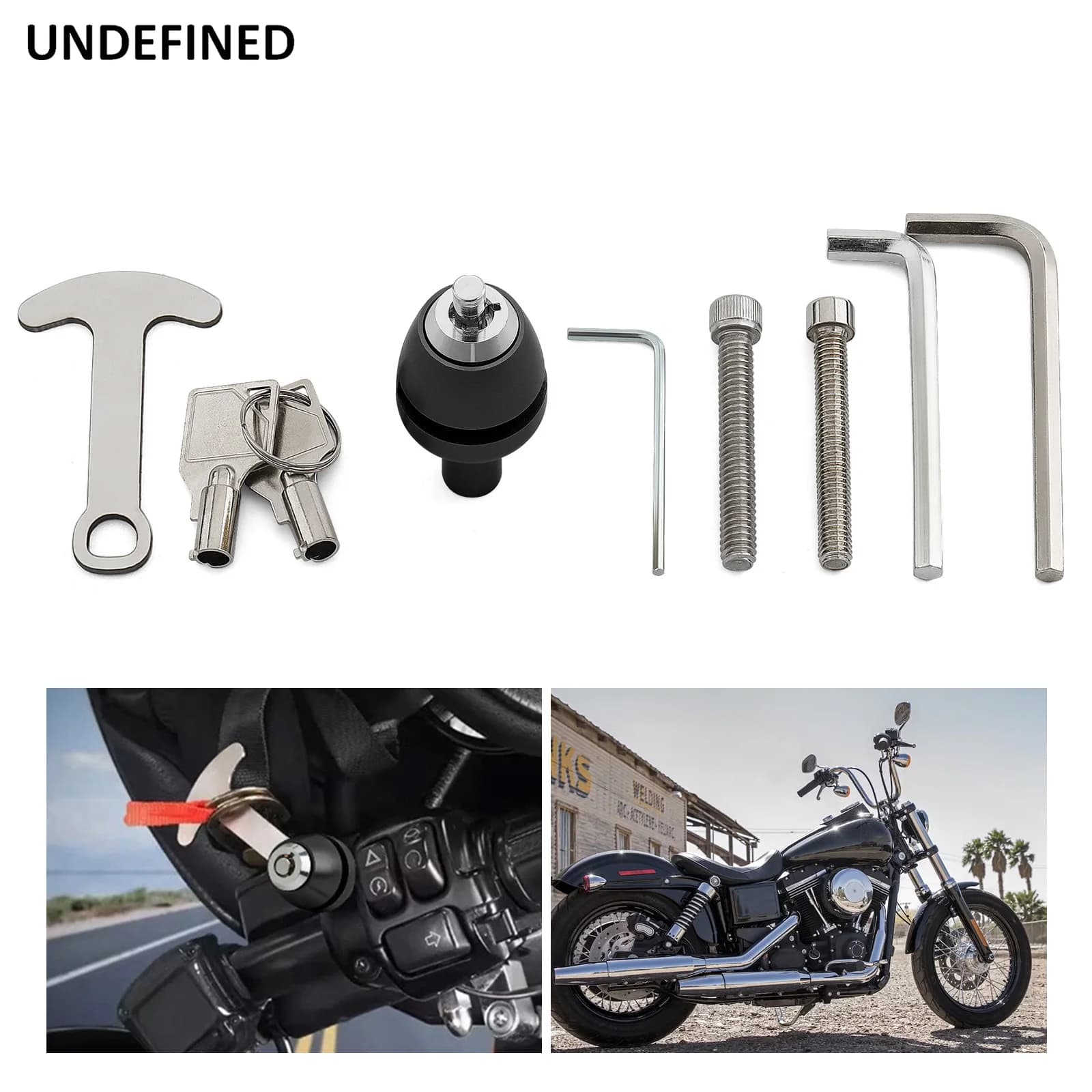 Motorcycle Helmet Lock Anti Theft Handlebar Lock Key Kit For Harley Sportster Dyna Softail Touring Street Electra Glide 1996-26