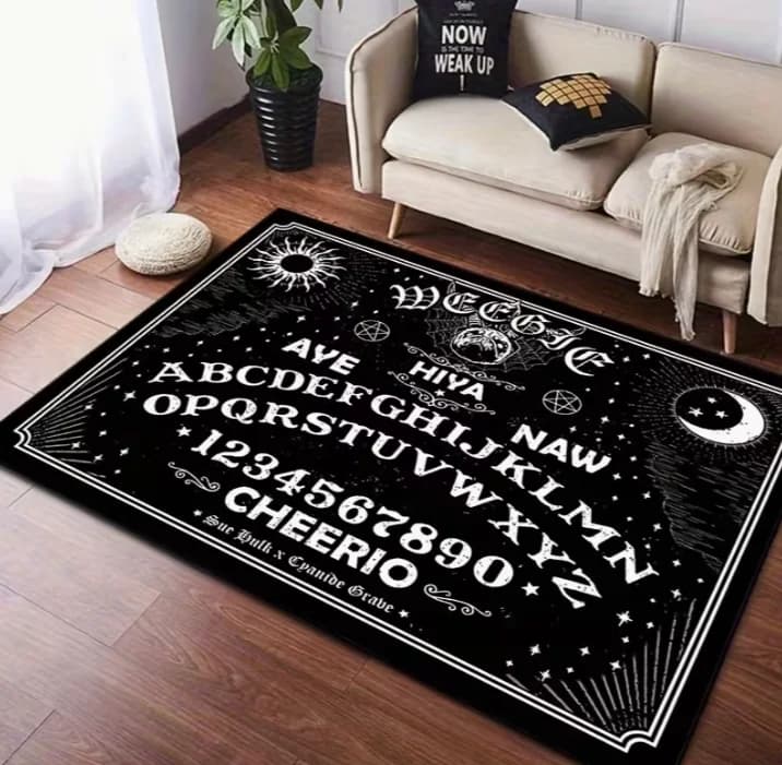 Ouija Board Area Rug 3D Sun Moon Tarot Card Design, Non-Slip Washable Carpet for Living Room, Bedroom, Kitchen, or Home Decor