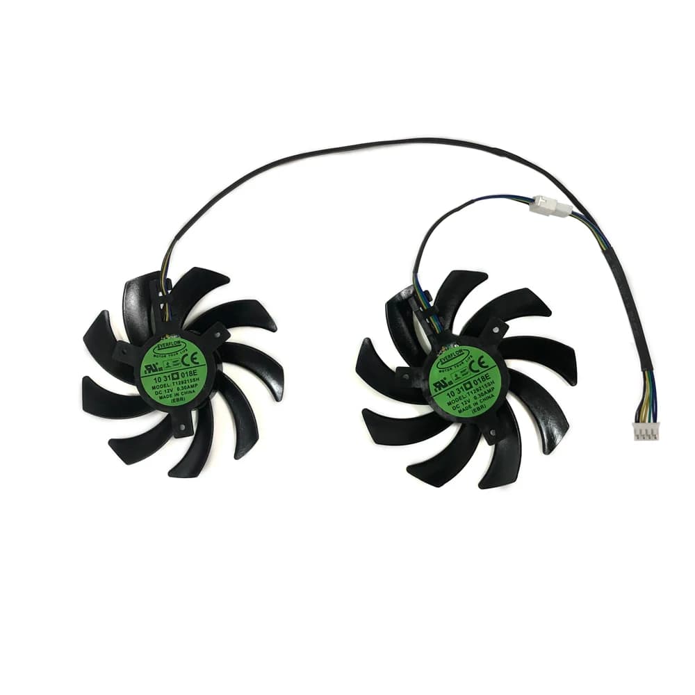 2 pz/set, T129215SH,T129215BU, dispositivo di raffreddamento della GPU VGA, ventola della scheda Video, per Kuroutoshikou GALAKURO RD RX 6700 XT,Kuroutoshikou GALAKURO RD RX 6600XT