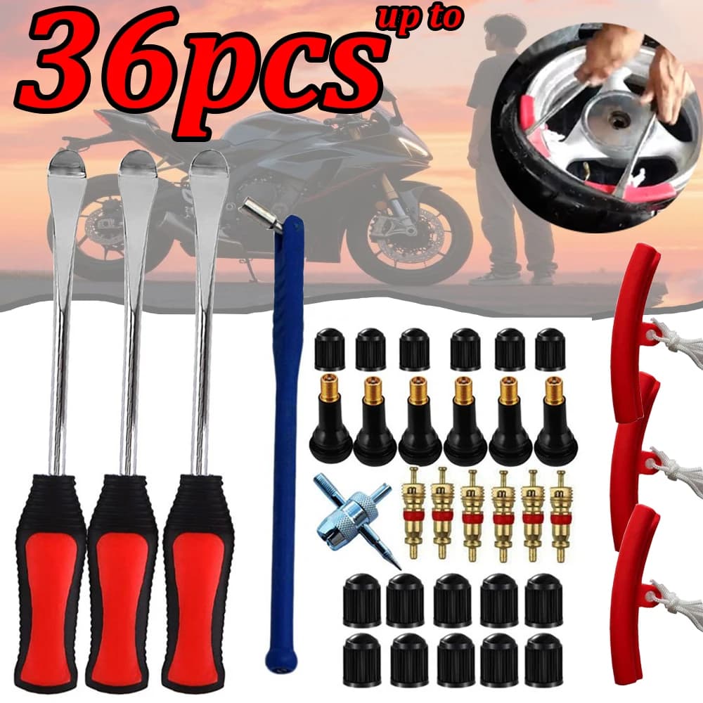 1-36 pezzi leve per cambio pneumatici moto strumento di riparazione pneumatici bici cucchiaio per auto protezione cerchione kit pneumatici strumento leva di sostituzione pneumatici auto
