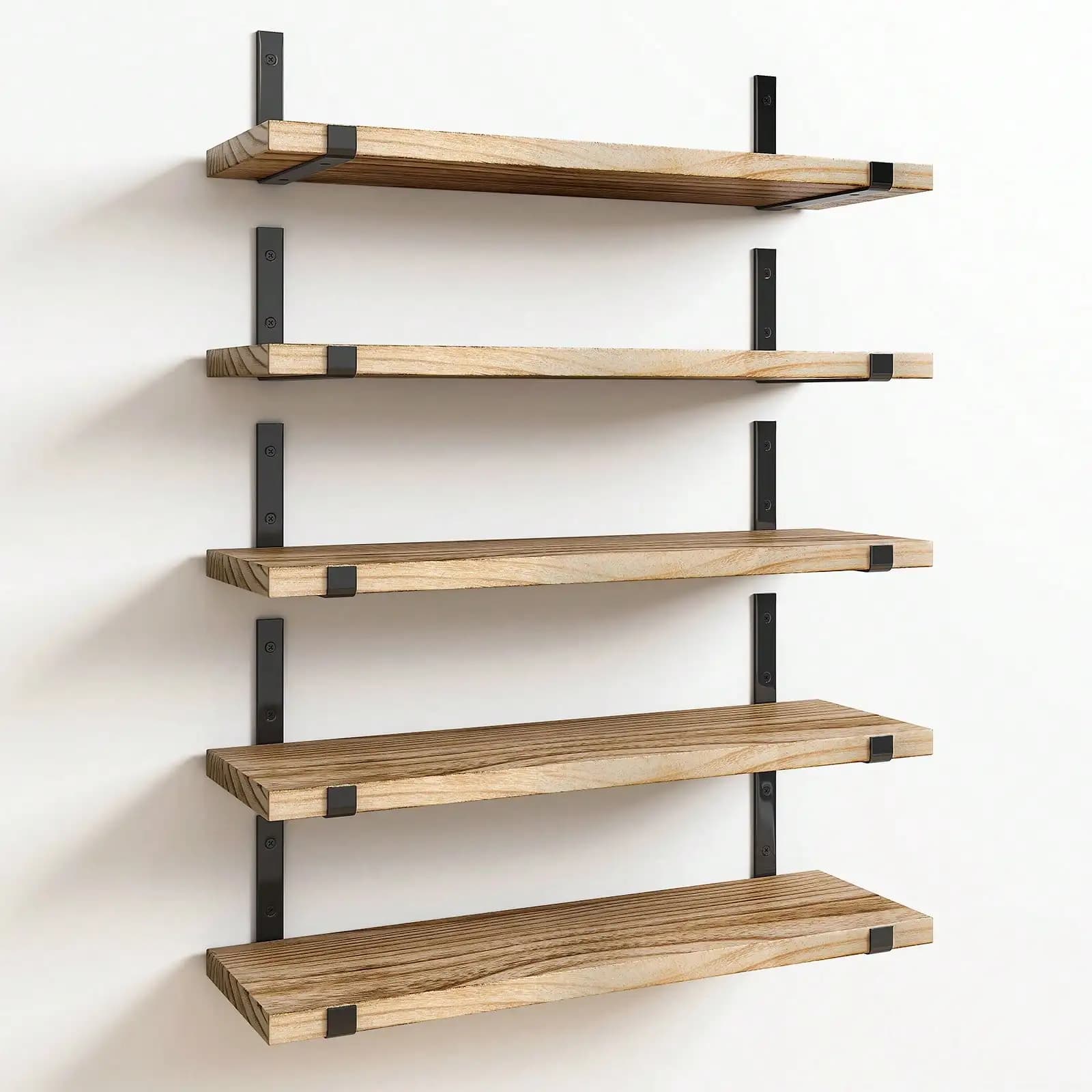 Tomnk 5/10pcs Floating Shelves 4.7 Inches Wall Mounted Bathroom Organizer Rustic Home Decor