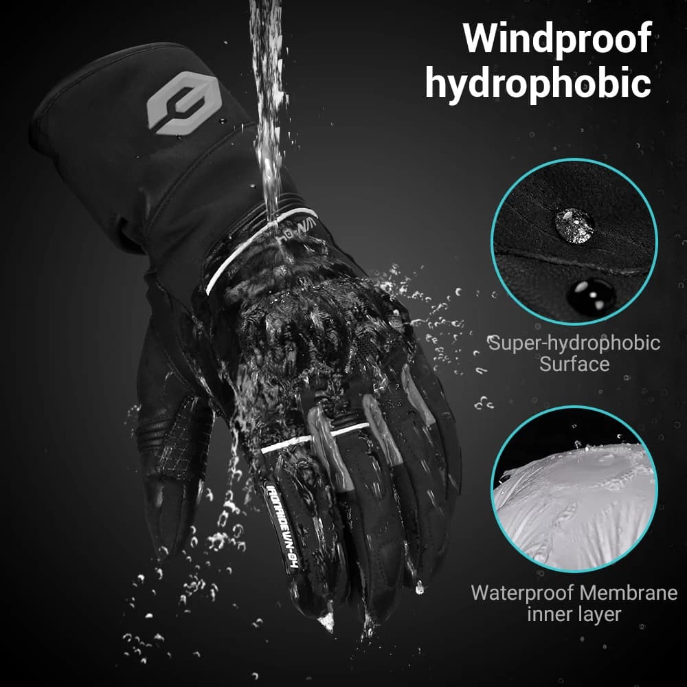 Guanti da motociclista da uomo Guanti da equitazione da moto incrociati antivento Tenere al caldo Guanti invernali da moto Protezione da motocross impermeabile