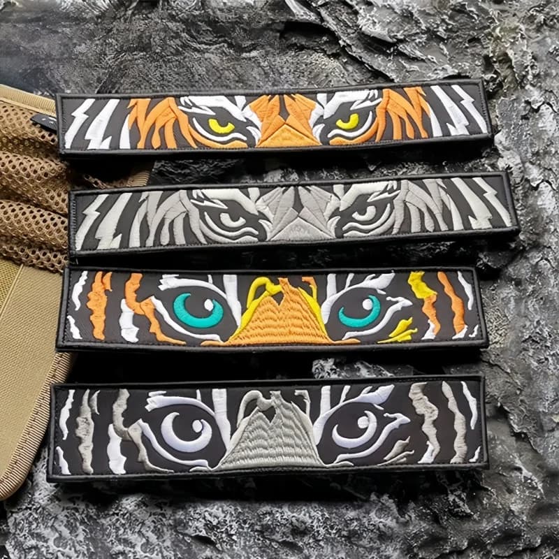 Tiger Stripe Long Patch Military Velcros Patch Hook & Loop Fastener - Tactical Embroidered Morale Badge for Molle Backpack