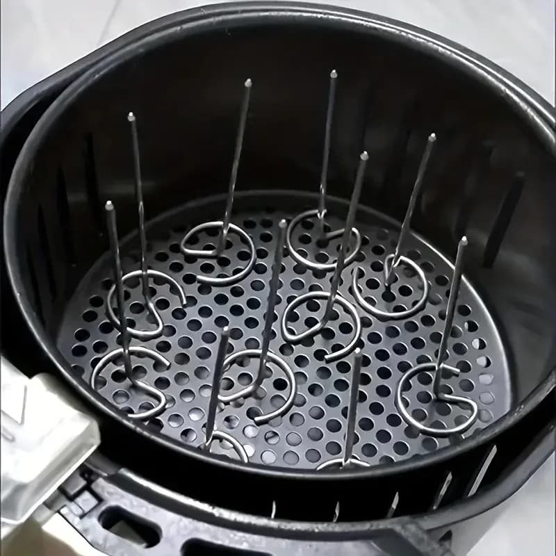 Spiedini per Barbecue in Acciaio Inossidabile Multifunzionali, Aghi Verticali per Forno e Friggitrice ad Aria, Aghi Speciali per Cottura in Acciaio, Manjang
