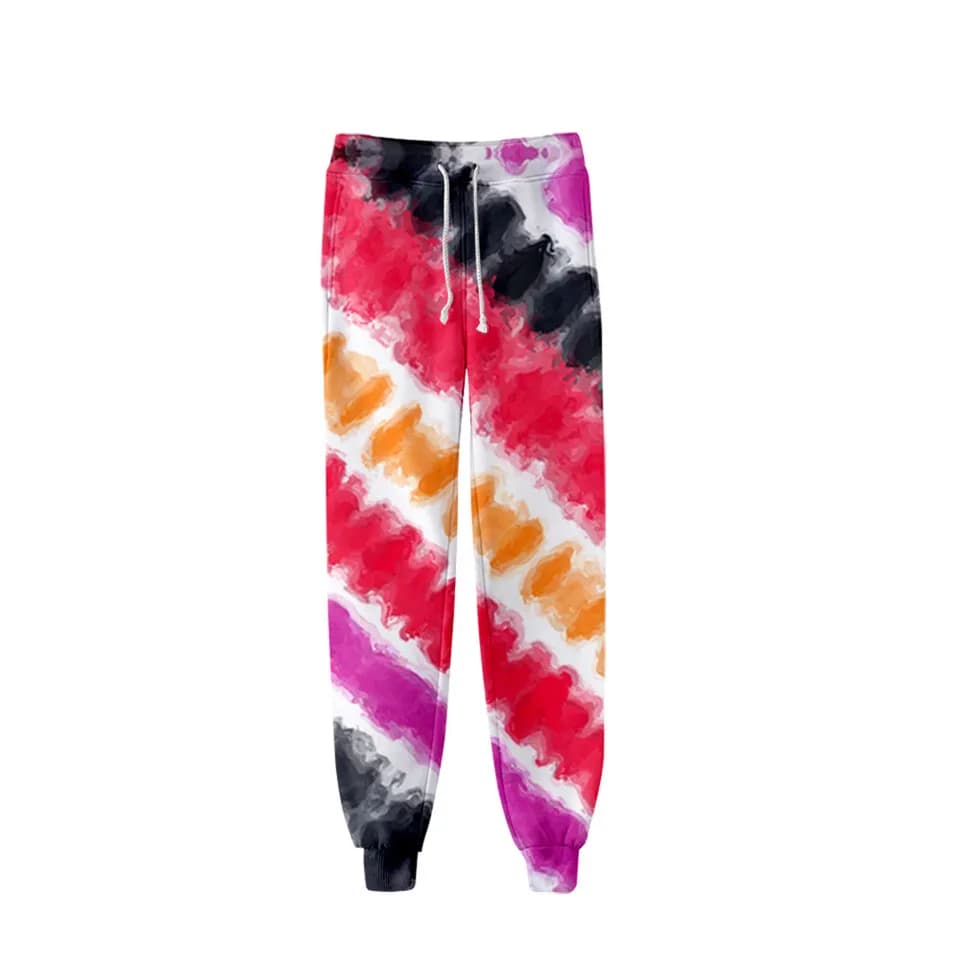 Tie dye 3d Pantaloni sportivi Moda Casual Pantaloni Harem caldi Donna Streetwear Pantaloni larghi a vita alta stampati psichedelici colorati