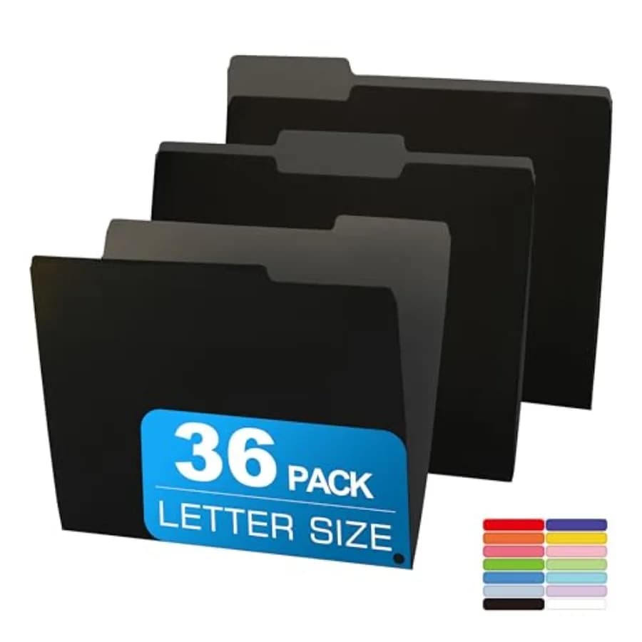 Colo File Folders, File Folders, Two Tone Color File Folder 8.5 x 11 Inch, 1/3 Cut Tabs Letter Size, Manila File Folders for Of