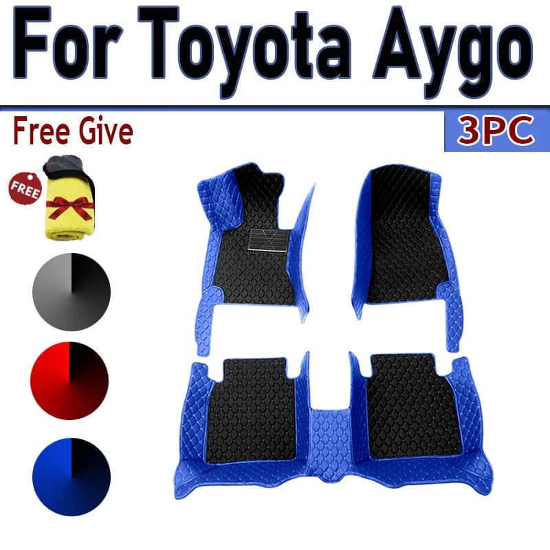 Custom Auto Car Car Mats for Toyota Aygo 2014 2015 2016 2017 2018 Auto Luxury Leather Man Women Mats Auto Full Cover