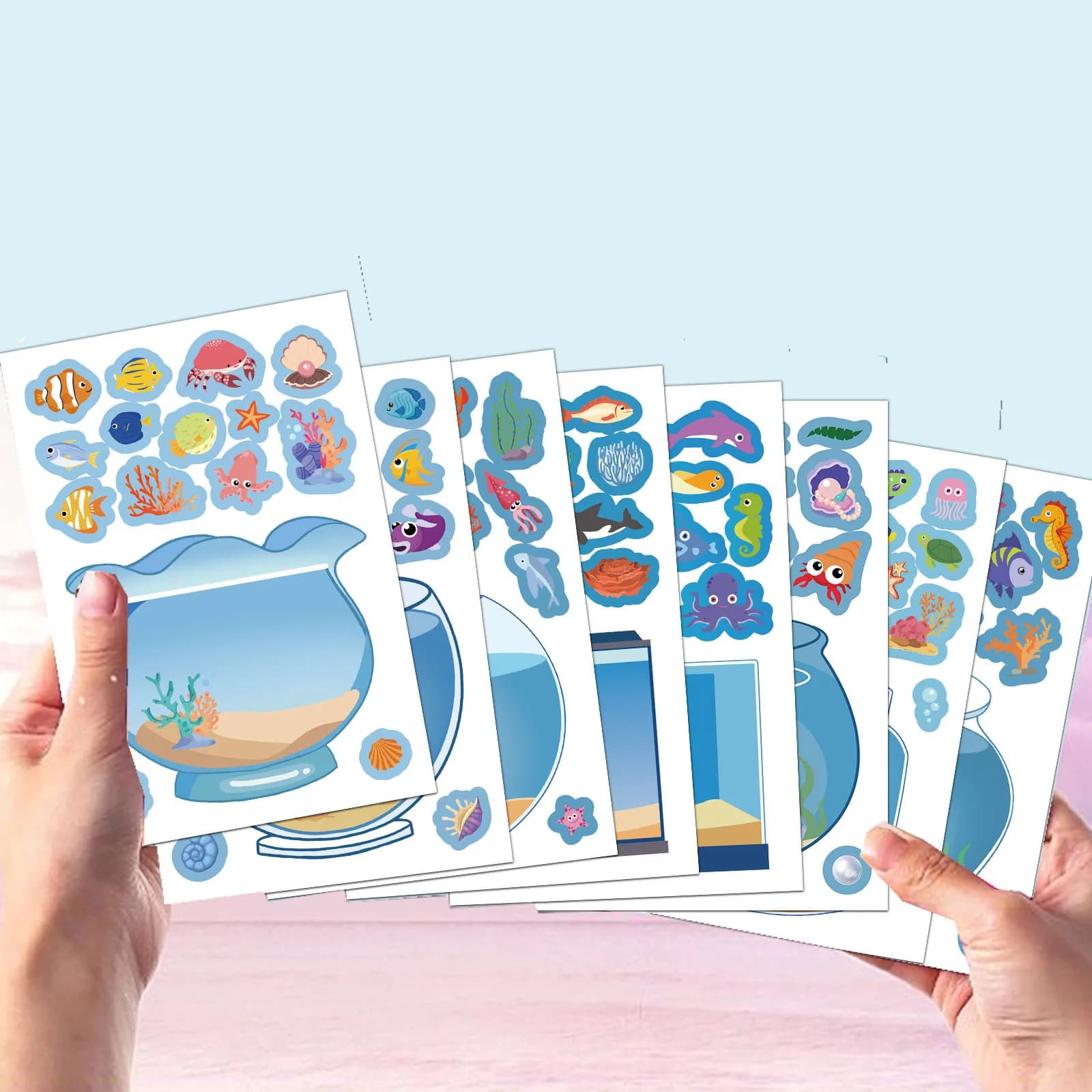 8/16 pezzi adesivo puzzle creativo per acquario adesivo impermeabile per decorazione creativa desktop per notebook fai da te fatto a mano
