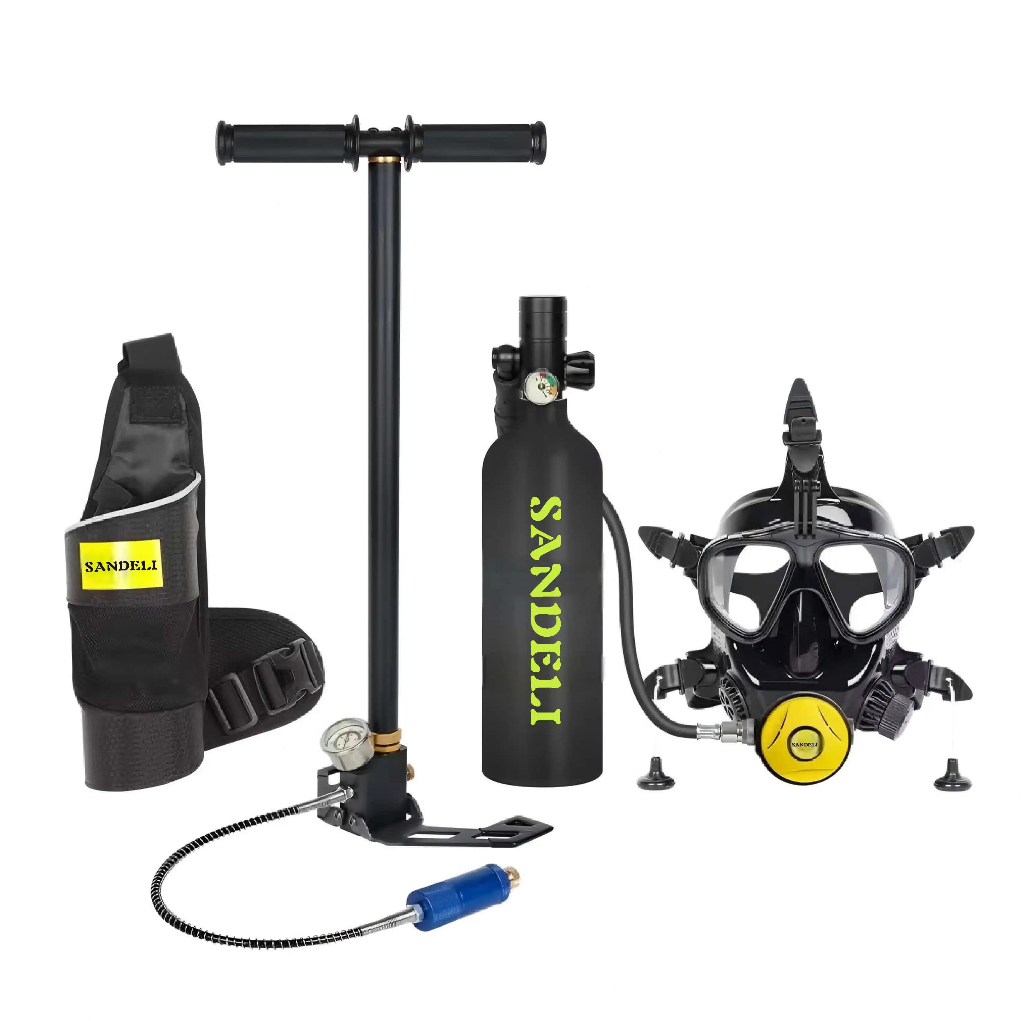 Mini bombola da sub da 1 litro con maschera integrale, attrezzatura subacquea in alluminio