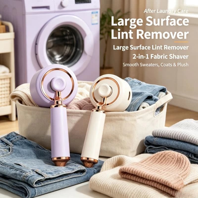 2In1 Rechargeable Clothes Pill Trimmer Large Surface Portable Fabric Shaver Lint Remover