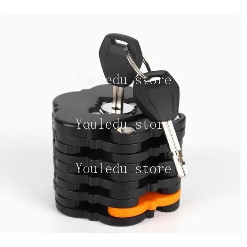 Adatto per lucchetto a pagoda antifurto, lucchetto a catena pieghevole per mountain bike portatile Rubik's Cube