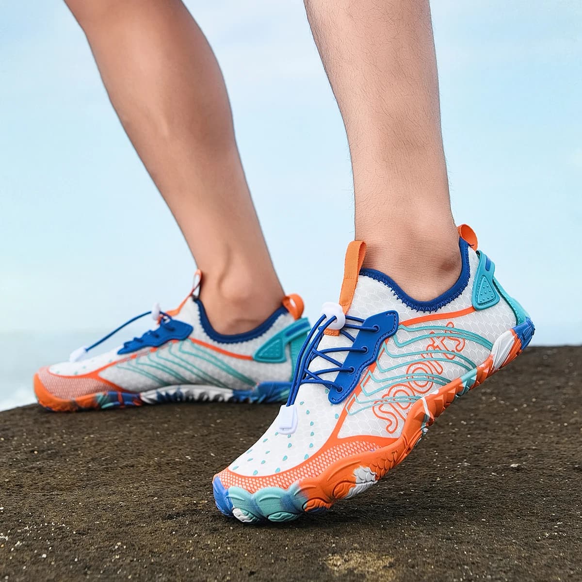 Women Quick Dry Barefoot Water Shoes, Breathable Lightweight Aqua Beach Sneakers, Non Slip Swim Surfing Diving Footwear for Outdoor River Hiking Walking