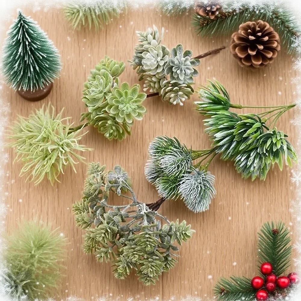 1/5 Pcs Artificial Plant Christmas Tree Filler Home Dining Table Vase Wedding Decor Bridal Accessory Garden DIY Decorative Gifts