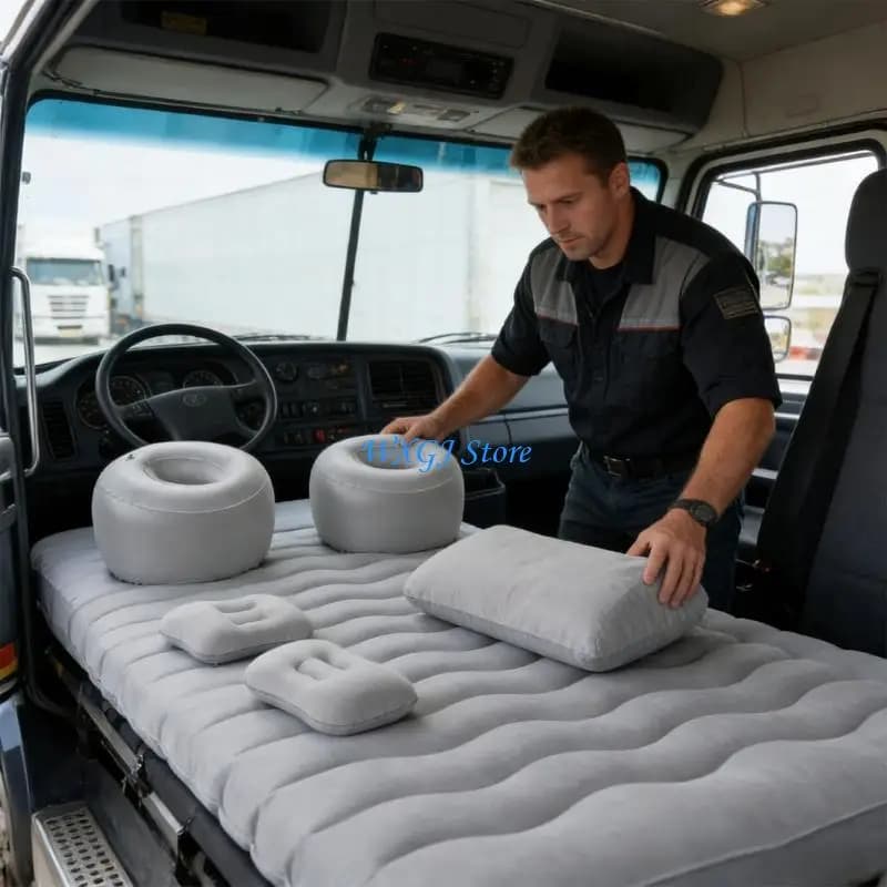 Materassino da viaggio con motivo ondulato 37JE con design del poggiatesta per sicurezza nelle auto in movimento