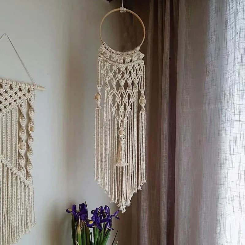 1PC Bohemian Handwoven Dreamcatcher Tapestry Creative Living Room Bedroom Wall Decor Fashionable Nordic Style Hanging Decoration