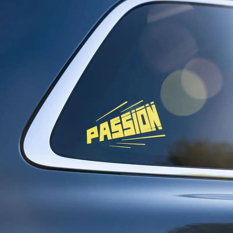 Passion Creative Letter Vinyl Decal Scratch Cover For Car E-Bike Motorcycle Helmet Decor
