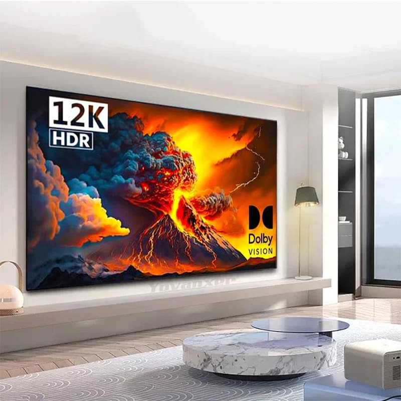Schermo per Proiettore ALR CLR Black Diamond 2025, Ultima Versione, con Cornice Fissa Ultra Sottile da 1CM, Reiezione della Luce Ambientale
