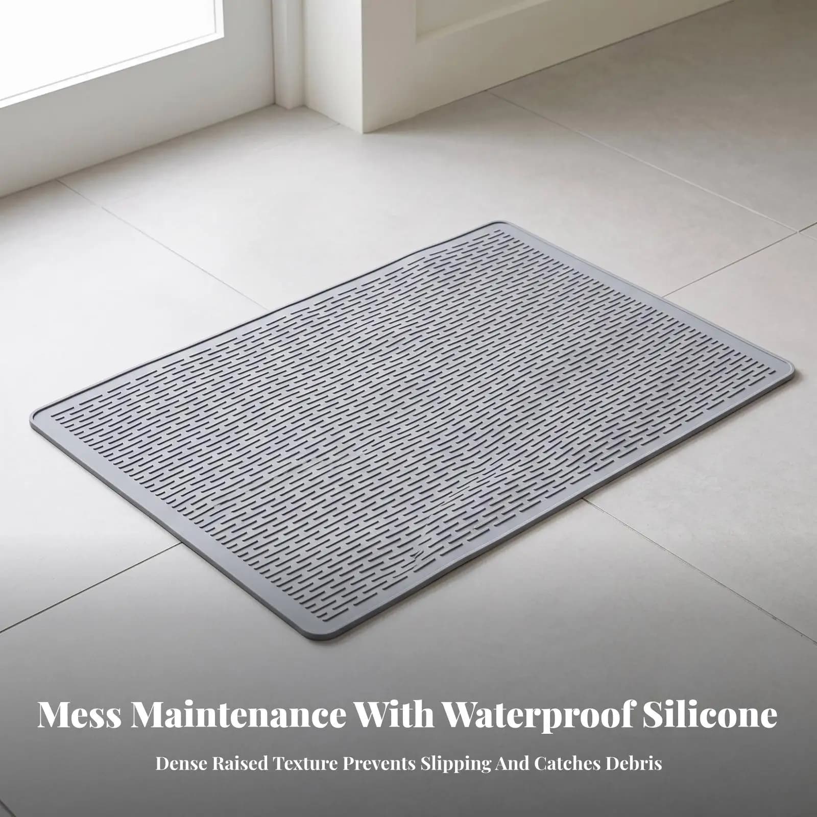 Leak-Resistant Litter Tray | Waterproof, Flexible, Pet Feeding Mat with Raised