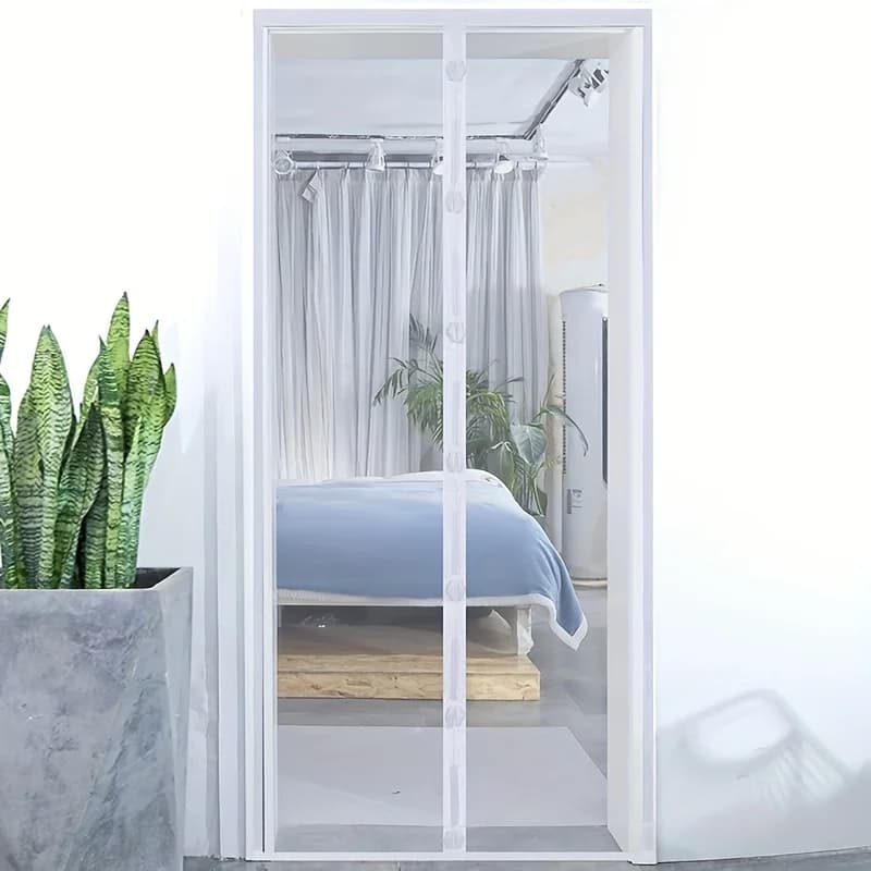 Tenda magnetica per porta con zanzariera con sistema magnetico e rete: barriera privacy a prova di insetti facile da installare/rimuovere